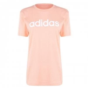 Image of adidas Womens Essentials Linear T-Shirt Loose - Glow Pink