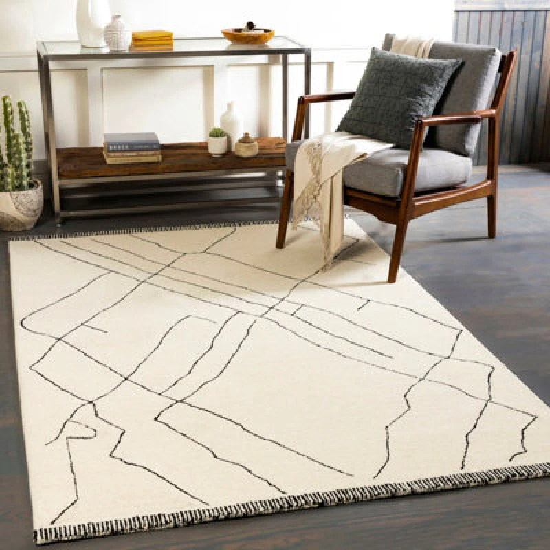 Image of Livabliss Hand-Tufted Global Wool Cream Priya Area Rug 152 X229cm - Easy Care, Non Shedding, Ideal For Living Room & Bedroom