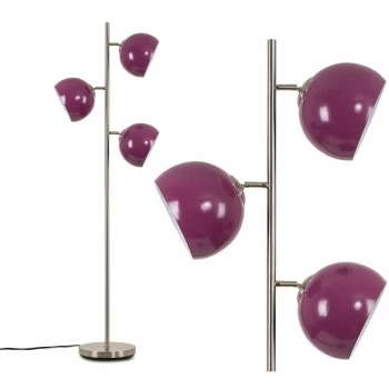 Image of Elliott Floor Lamp in Chrome with Arco Shade - Purple - No Bulb