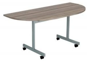 Image of One Eighty Tilting Table 1600 X 800 Silver Legs Grey Oak Rectangular Top