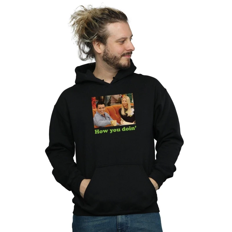 Image of Friends Friends Men How You Doin Hoodie in Black Size: Small Black S Male 5057864710595