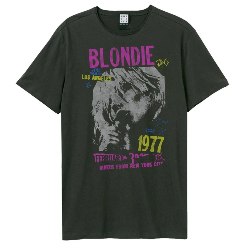 Image of Amplified Amplified Men Tour 77 Blondie T-Shirt in Charcoal Size: Small Charcoal S Male 5063470410637