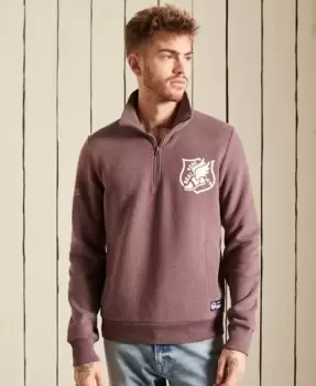 Image of Superdry Mens Track & Field Half Zip Track Top Red / Rich Deep Burgundy Marl - Size: S