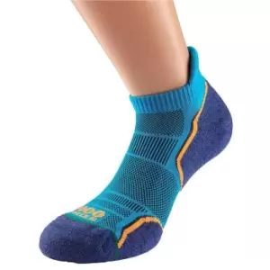 Image of 1000 Mile Mens Run Socks (Pack of 2) (M) (Kingfisher Blue/Navy)