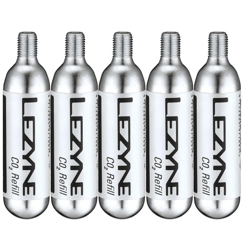 Image of Lezyne Threaded CO2 Cartridge pack of 5 Silver/ W/B Sti unisex 25g