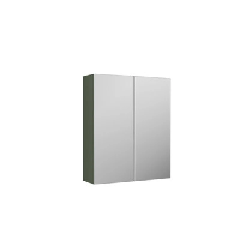 Image of Balterley Wall Hung Mirror Cabinet2 Door 50 50 Split Satin Green 600mm Green