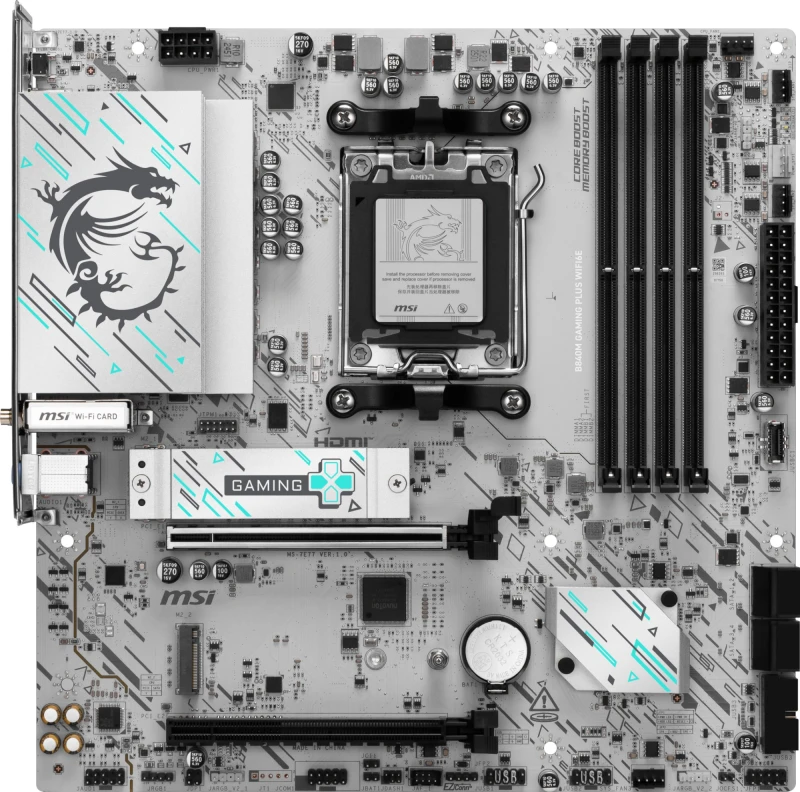 Image of MSI B840M GAMING PLUS WIFI6E motherboard AMD B840 Socket AM5 micro ATX