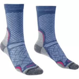Image of Bridgedale HIKE Lightweight T2 Performance Womens Medium Boot Socks - Dark Denim