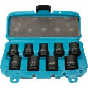 Image of Makita 9 Piece 1/2" Drive Impact Socket Set Metric and Imperial 1/2"