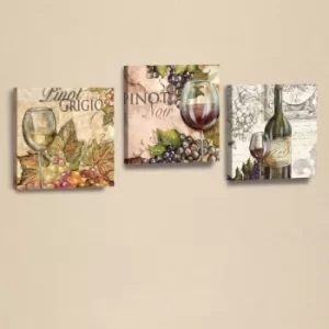 Image of AHM065 Cream White Purple Green Brown Decorative PU Leather Painting (3 Pieces)