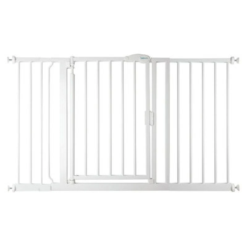 Image of Safetots Pressure Fit Self Closing Stair Gate, 132.6Cm - 139.6Cm, White, Auto Closing Baby Gate, Safety Barrier