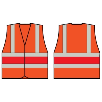 Image of Orange Wceng Vest with Red Band - Size 4XL