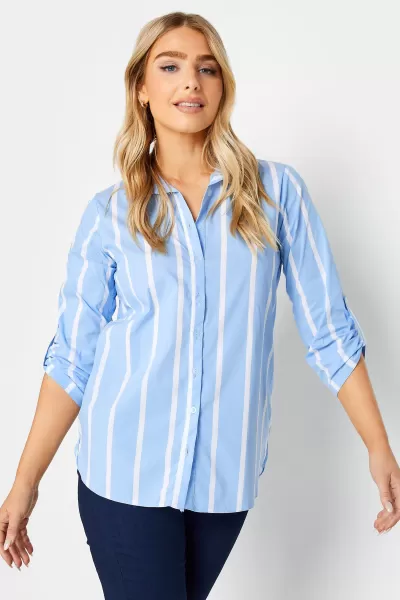 Image of Stripe Tab Sleeve Detail Shirt