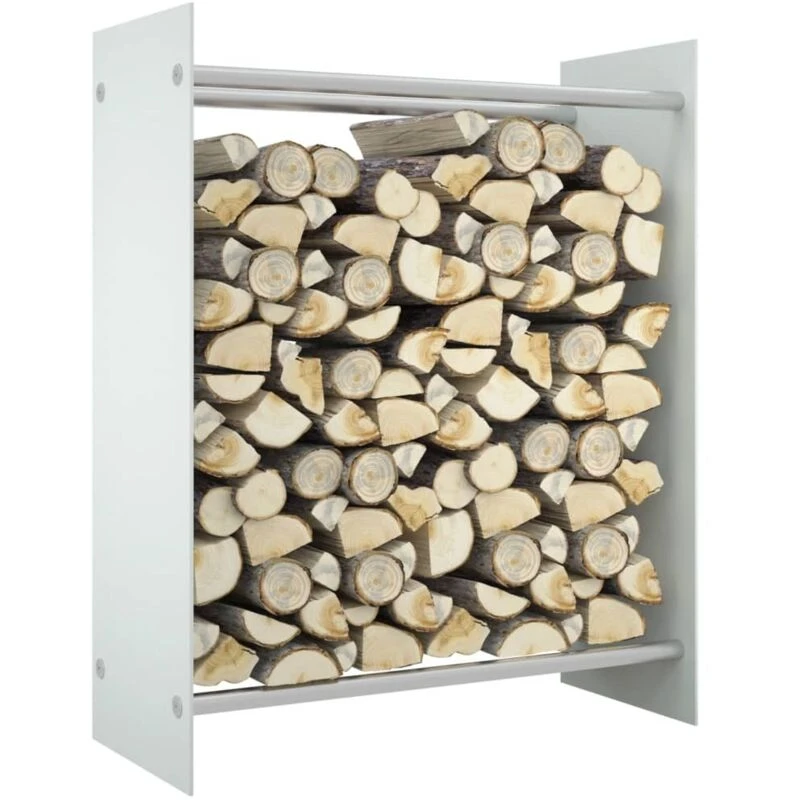 Image of VIDAXL Firewood Rack White 80x35x100cm Tempered Glass Vidaxl 8720286369982