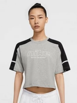 Image of Nike NSW Archive RMX T-Shirt - Dark Grey Heather, Size XS, Women