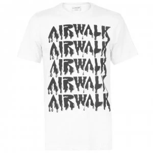 Image of Airwalk Drip Logo T Shirt Mens - White