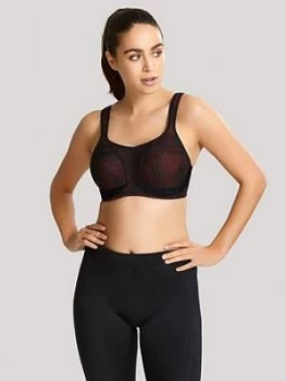 Image of Panache Sport Wired Sports Bra - Black Coral, Black/Coral, Size 36Hh, Women