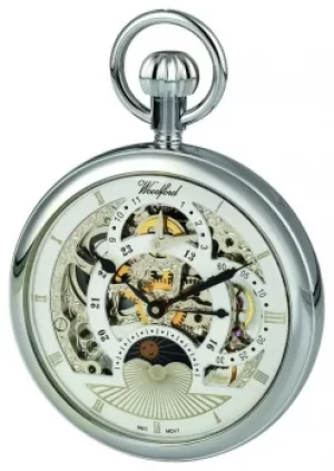 Image of Woodford Chrome Skeleton Dial Dual Time Zone Pocket Watch