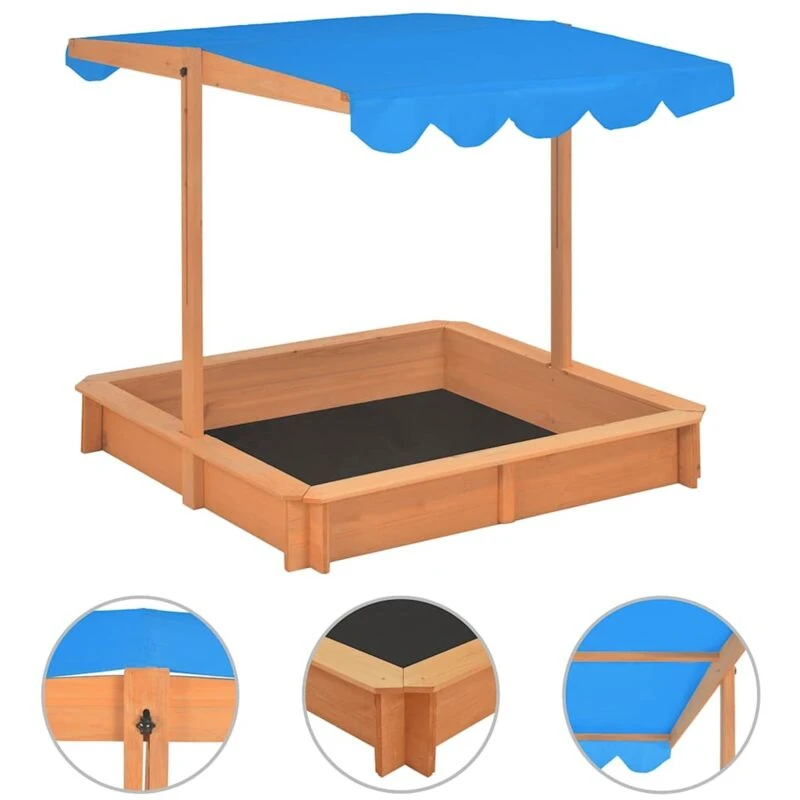 Image of VIDAXL Vidaxl - Sandbox with Adjustable Roof Firwood 115x115x115cm 8720286452561