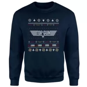 Image of Top Gun Festive Flight Christmas Jumper - Navy - S
