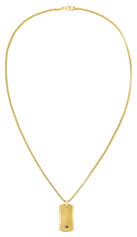 Image of Tommy Hilfiger Mens Pendant Necklace - Gold One Size Male