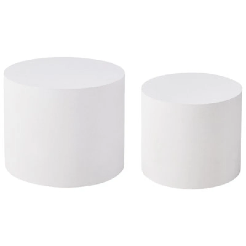 Image of Beliani Set Of 2 Coffee Tables Manti White