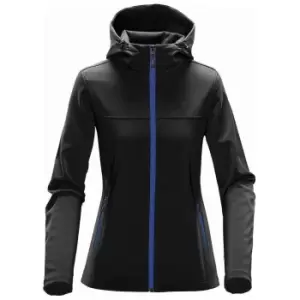 Image of Stormtech Womens/Ladies Orbiter Hooded Soft Shell Jacket (S) (Black/Azure)
