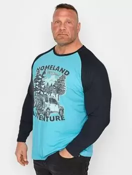 Image of Badrhino Homeland Print Raglan Ls T-Shirt