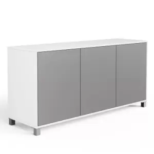 Image of Frank Olsen Wireless Charging Sideboard - White & Grey