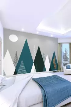 Image of Graphic Mountains Wall Mural