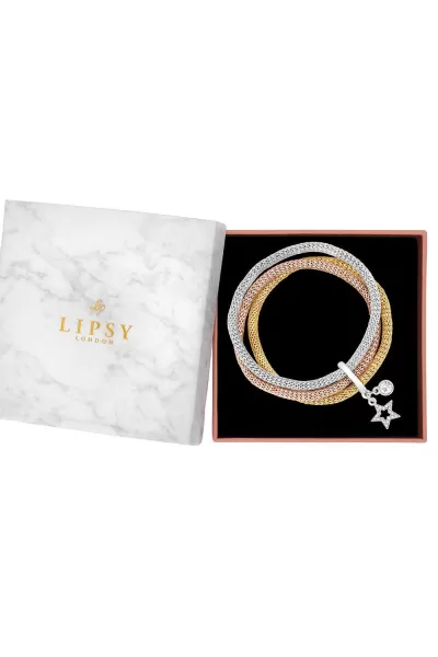 Image of Tri Tone Mesh Celestial 3 Pack Bracelets - Gift Boxed