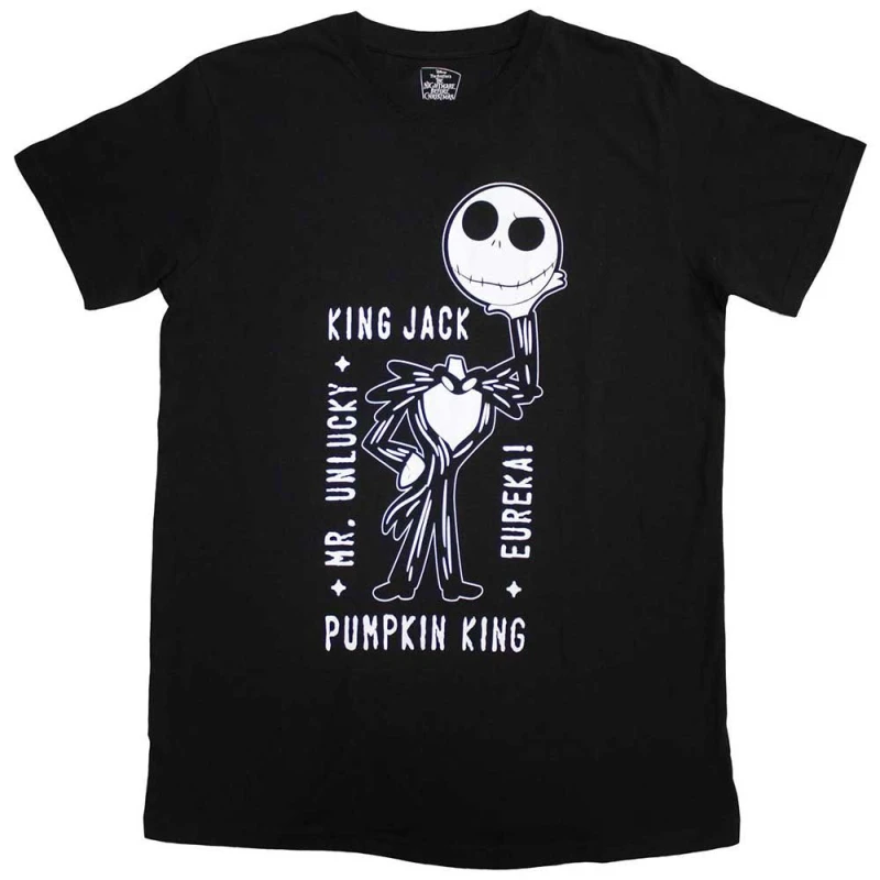 Image of Disney The Nightmare Before Christmas Headless Jack T Shirt Black unisex
