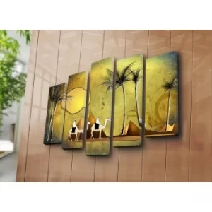 Image of 5PATK-242 Multicolor Decorative Canvas Painting (5 Pieces)