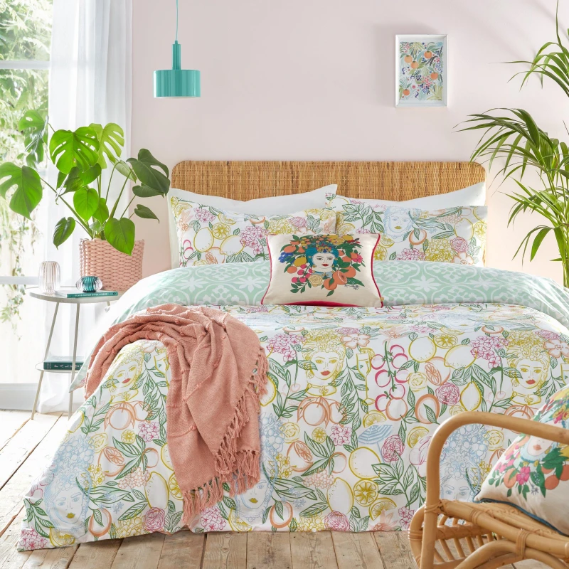 Image of Furn. Taormina Duvet Cover and Pillowcase Set MultiColoured