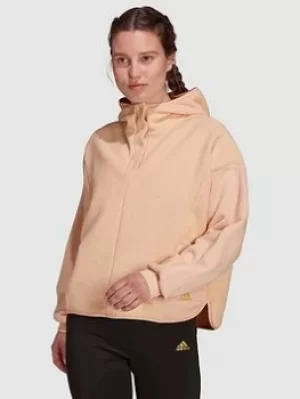 Image of Adidas Beat The Cold Polar Fleece Hoody, Blush Size XL Women