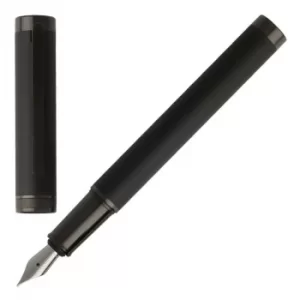 Image of Hugo Boss Pens Black Ion-plated Steel Fountain Pen Column Black