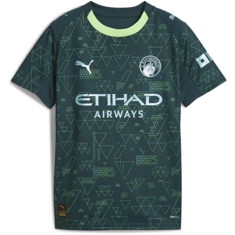 Image of Puma Manchester City Fourth Kids Jersey 2025/26 Vert Unisex 10 ans 782694-04