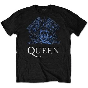 Image of Queen - Blue Crest Mens Medium T-Shirt - Black