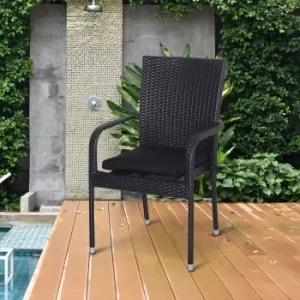 Image of Outsunny Set of 6 Chair Cushion Seat Pads Dining Chair w/ Straps Indoor Outdoor