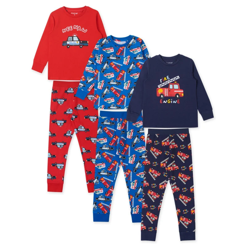 Image of Firetrap Girls 3 Pack Emergency Pyjama Set - Blue Blue 1 - 2 Years