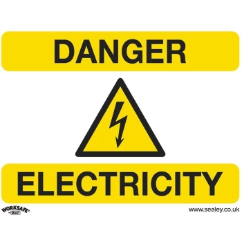 Image of Sealey - SS41P1 Warning Safety Sign - Danger Electricity - Rigid Plastic