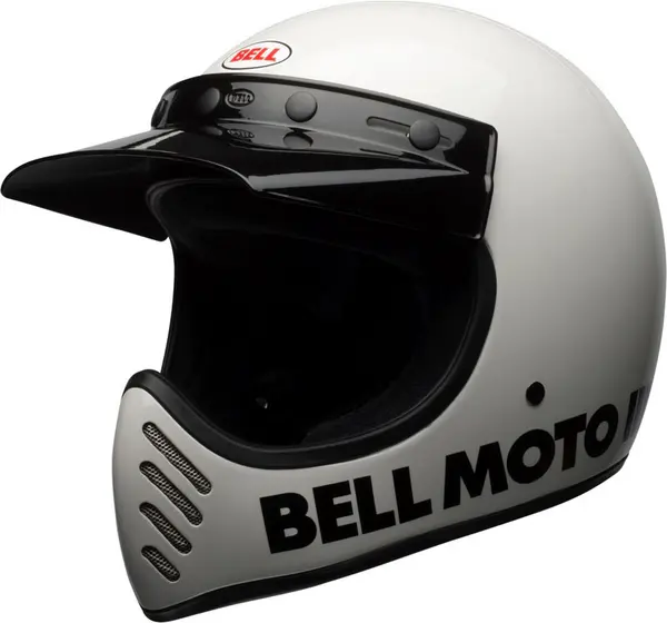 Image of Bell Moto-3 Classic Solid Gloss White Full Face Helmet M