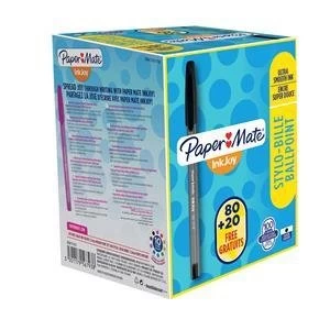 Image of Original Paper Mate InkJoy 100 Black Ballpoint Pen Pack of 80 Pens