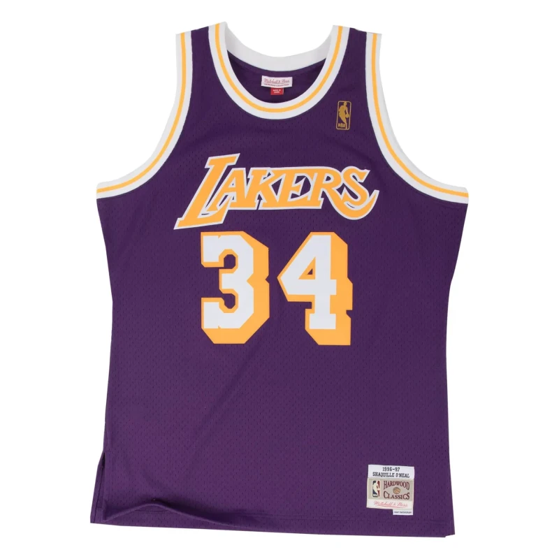 Image of Mitchell And Ness Nba Los Angeles Lakers 1996-1997 Shaquille O'neal Swingman Jersey Purple S