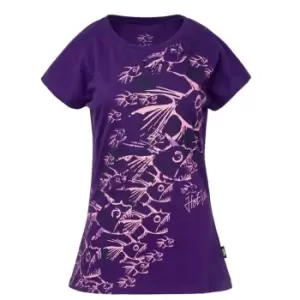 Image of Hot Tuna Tuna Pattern T Shirt Ladies - Purple