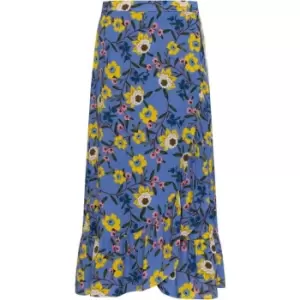 Image of French Connection Eloise Ruffle Wrap Skirt - Blue