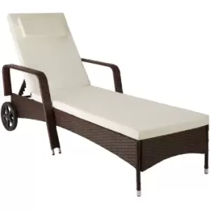 Image of Tectake - Sun lounger Cassis rattan aluminium - reclining sun lounger, garden lounge chair, sun chair