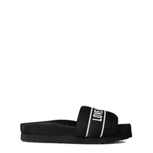 Image of Love Moschino Mesh Logo Sliders - Black