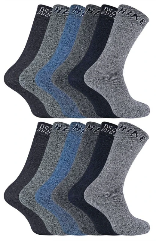 Image of Sock Snob Sock Snob Men 12 Pairs Cushioned Crew Hiking Walking Boot Socks Size: 6-11 Multi 6-11 Male 5060910925393