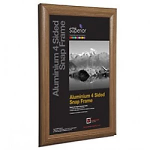 Image of Stewart Superior Wall Mountable Snap Frame A2 460 x 12 x 660 mm Dark Wood Finish
